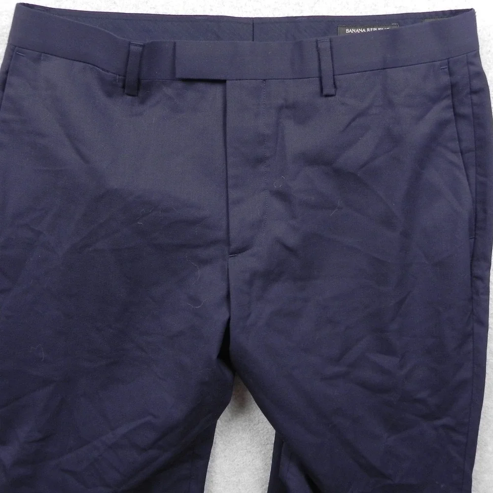 Banana Republic Dress Pants Mens 32x32 Standard Fit Super 120s Italian Wool Navy